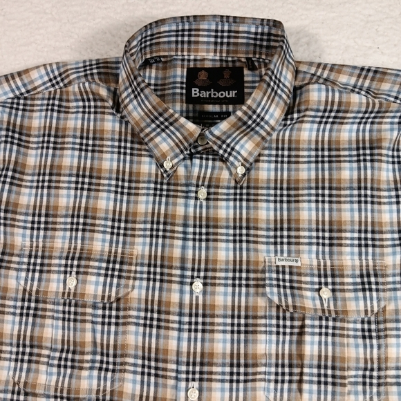 Barbour Shirt Mens XL Eastwood Thermo Weave Regular Fit Plaid Button Down - Picture 5 of 11